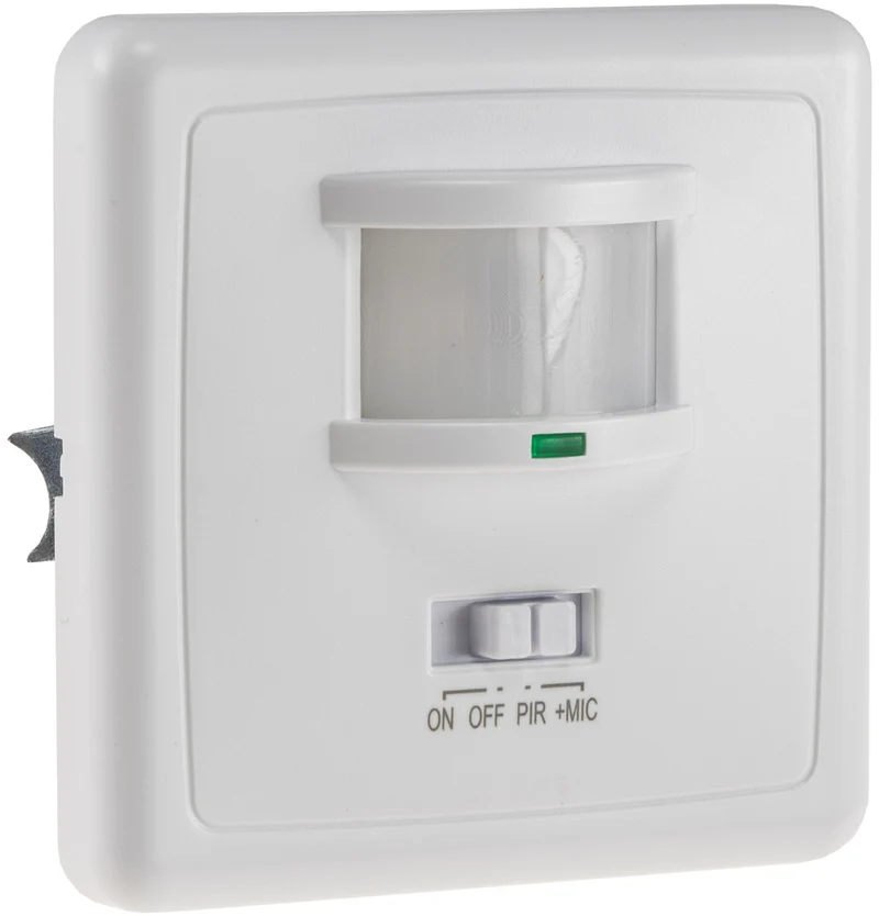 Bewegungsmelder 160° Unterputz IR & Akustik Sensor, 3-Draht, weiß