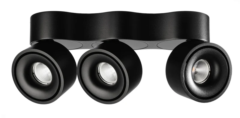 Deko-Light Uni 2 Triple Tilt, 30 W, DIM, 3000 K, Schwarz