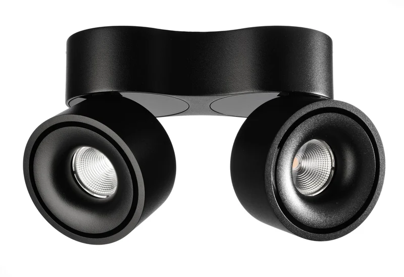 Deko-Light Uni 2 Double Tilt, 20 W, DIM, 3000 K, Schwarz