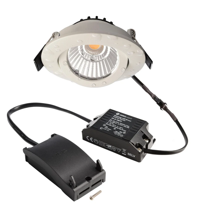 Deko-Light Dione IP44 DTW, 8,5 W, DIM, 1800/3000 K, Weiß