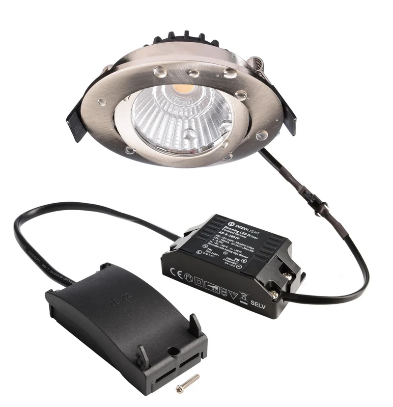 Deko-Light Dione IP44, 8,5 W, DIM, 3000 K, Nickel