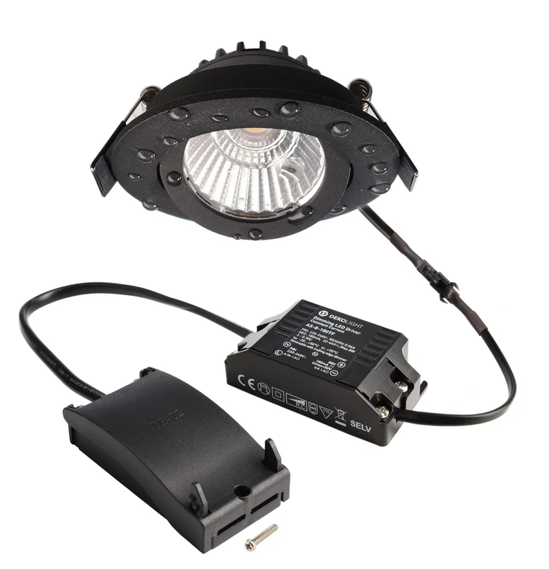 Deko-Light Dione IP44, 8,5 W, DIM, 2700 K, Schwarz