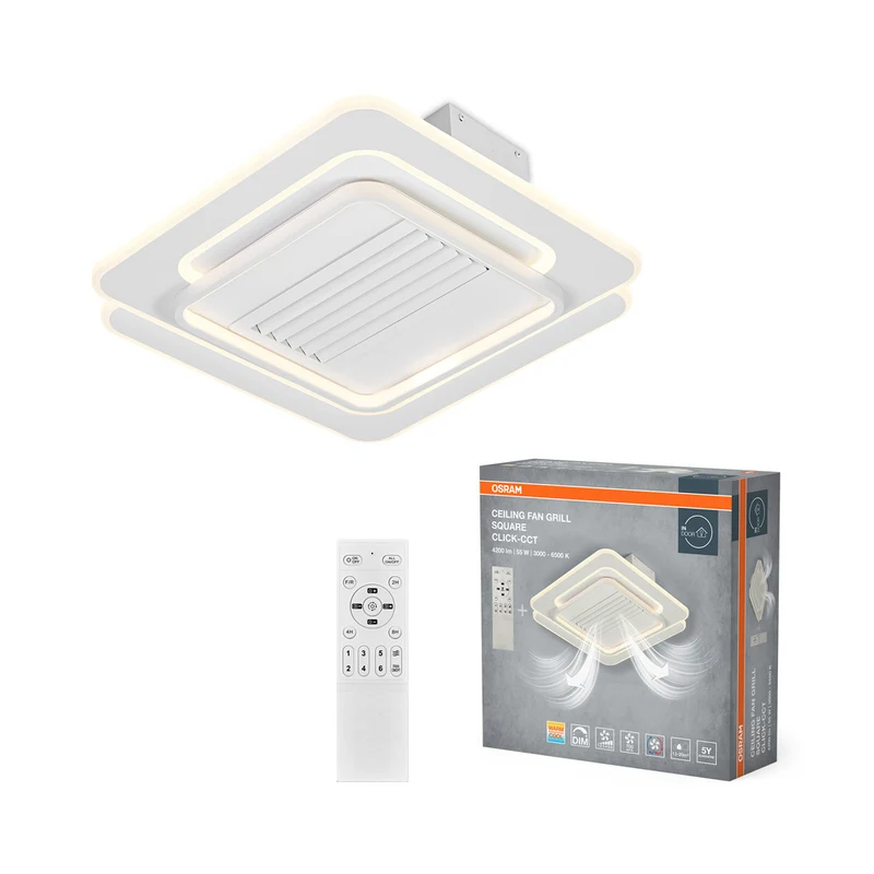 OSRAM LED Deckenventilator Square 55W CCT Weiß 3000K-6500K