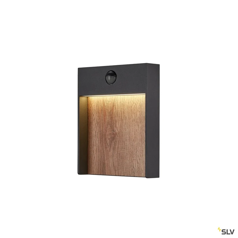 SLV FLATT SENSOR Outdoor LED Wandaufbauleuchte 3000K IP65 anthrazit/braun