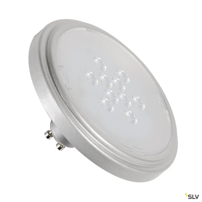 SLV LED-Leuchtmittel QPAR111 GU10 2700K 40° silbergrau