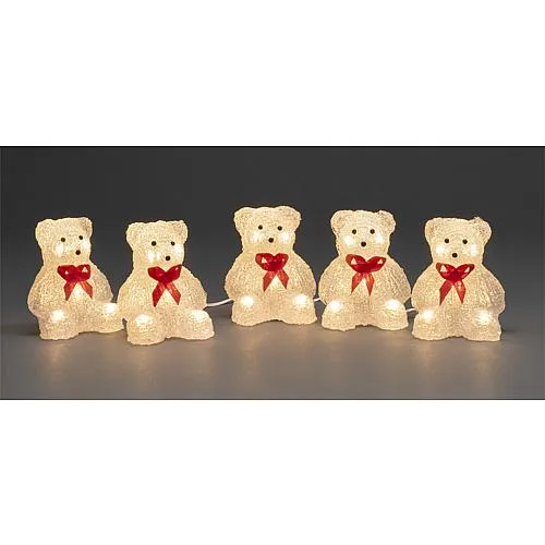 LED Acryl Bären 5er-Set 40 ww LED außen 6231-103