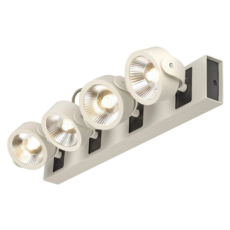 SLV KALU Wandleuchte, 4LED Spots,weiss/schwarz, 4x10W, 3000K,Leiste lang