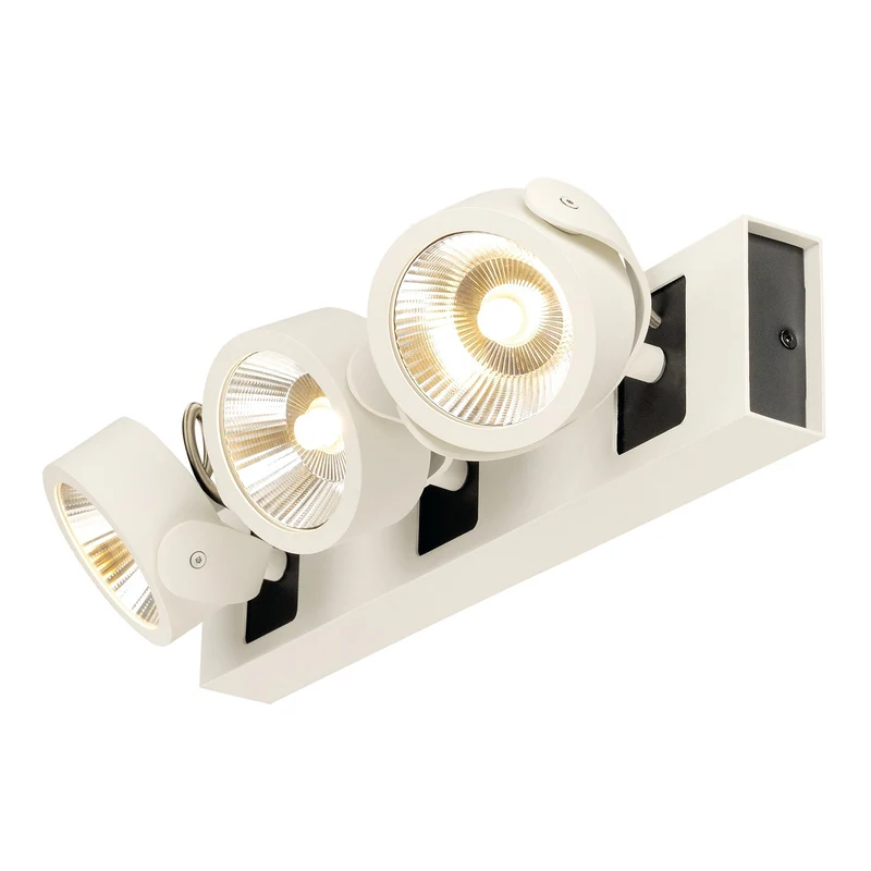 SLV KALU LED 3 Wand- undDeckenleuchte, weiss/schwarz,3x10W,3000K