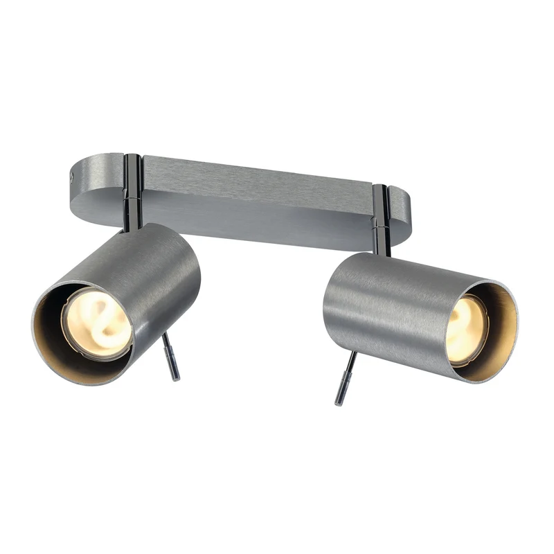 SLV ASTO TUBE II Wand- undDeckenleuchte, alu-brushed,2xGU10, max. 75W