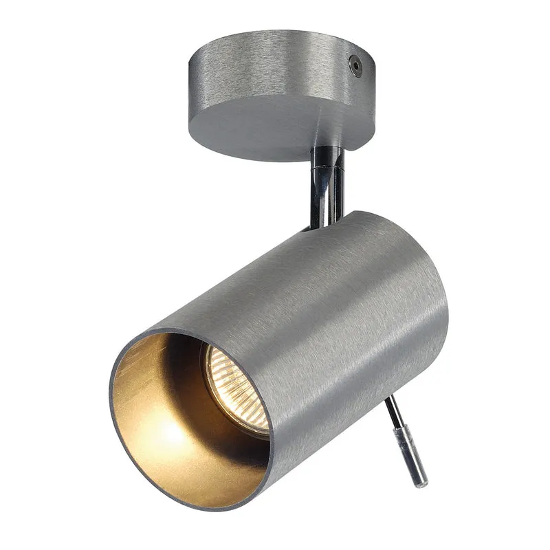SLV ASTO TUBE I Wand- undDeckenleuchte, alu-brushed,1xGU10, max. 75W