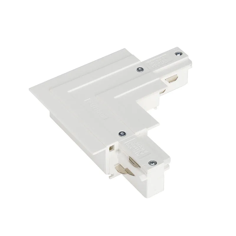 SLV EUTRAC L-Verbinder für3-Phasen Einbauschiene,weiss, Erde aussen