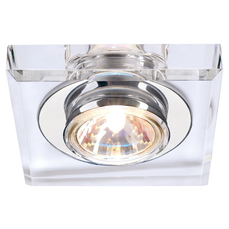 SLV CRYSTAL I Downlight, eckig,chrom/Kristall klar, MR16,max. 35W