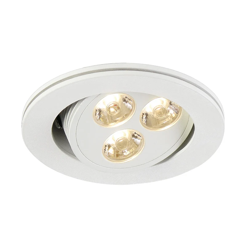SLV TRITON 3 LED Downlight, rund,mattweiss, 3x1W LED,schwenkbar, 3200K