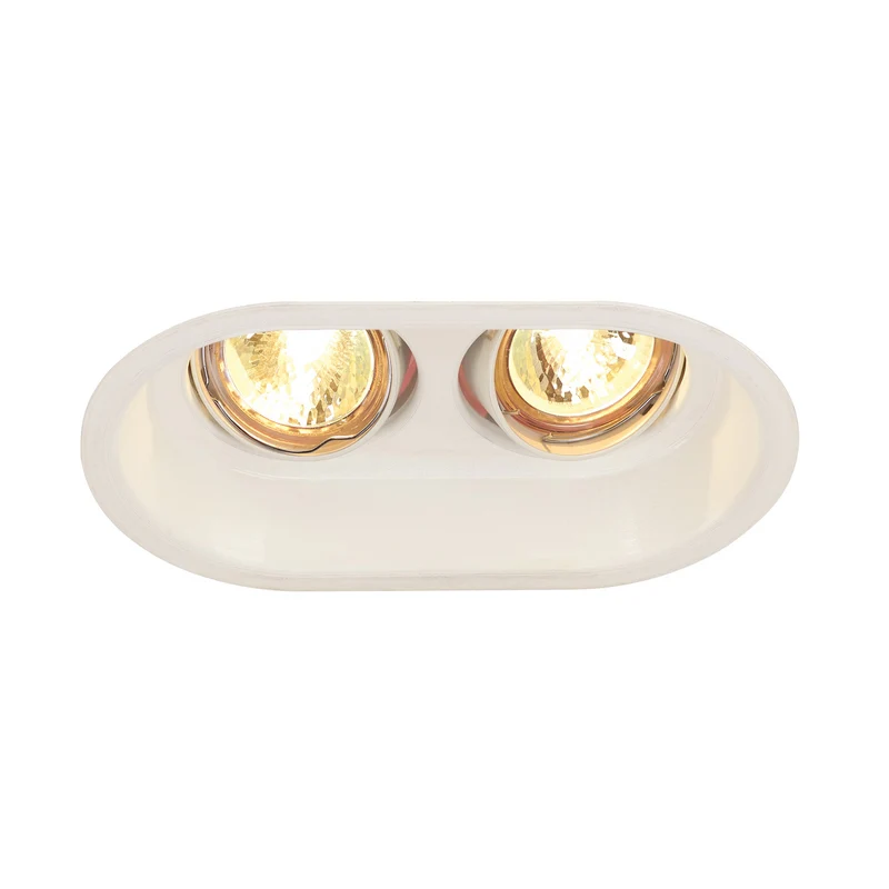 SLV HORN 2 TURNO MR16 Decken-einbauleuchte, oval, mattweiss2xG5,3, max. 2x50W