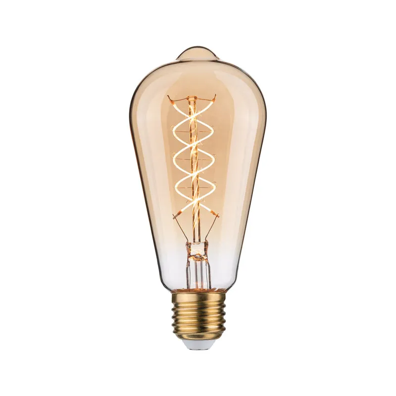Paulmann Rustic Shine Standard 230V LED Kolben Filament in S-Form 300lm 4,2W 1800K dimmbar Gold