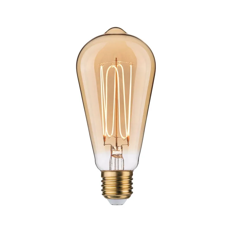 Paulmann Rustic Shine Standard 230V LED Kolben Filament in I-Form 300lm 4,2W 1800K dimmbar Gold