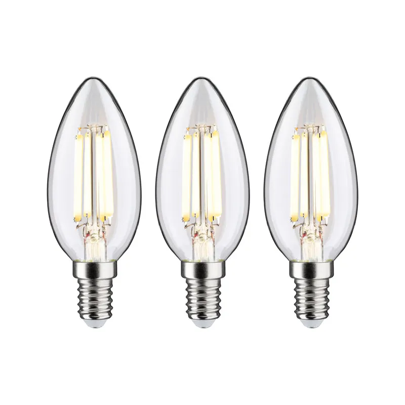 Paulmann Eco-Line Filament 230V LED Kerze 3er-Set 98mm 525lm 2,5W 3000K Klar