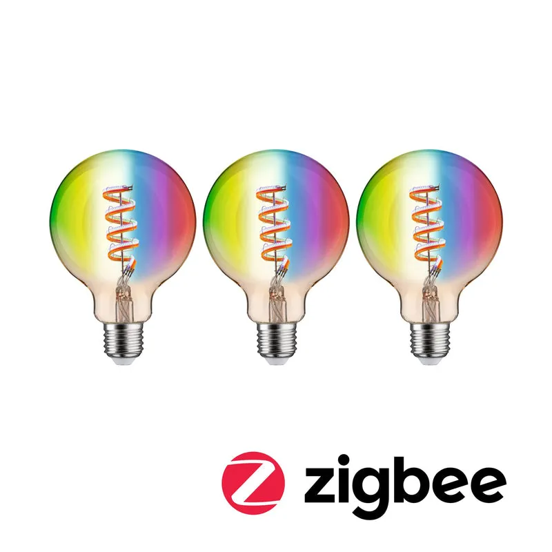 Paulmann Filament 230V LED Globe Smart Home Zigbee 3.0 3x470lm 3x6,3W RGBW+ dimmbar Gold
