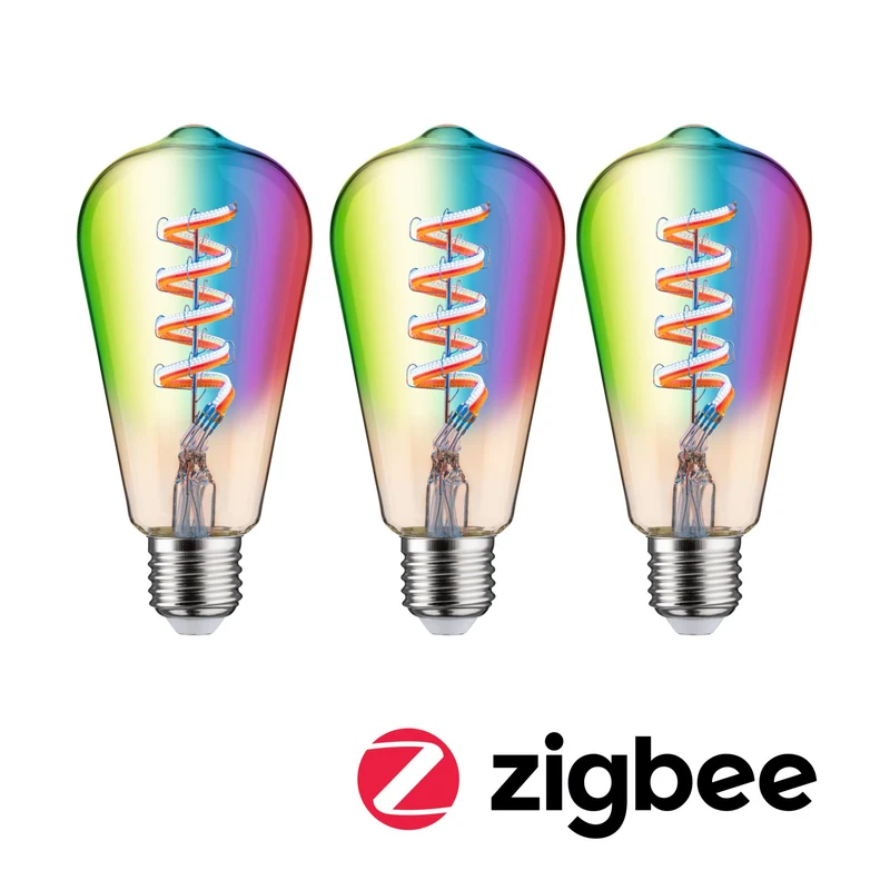 Paulmann Filament 230V LED Kolben Smart Home Zigbee 3.0 3x470lm 3x6,3W RGBW+ dimmbar Gold