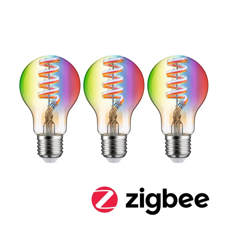 Paulmann Filament 230V LED Birne Smart Home Zigbee 3.0 3x470lm 3x6,3W RGBW+ dimmbar Gold