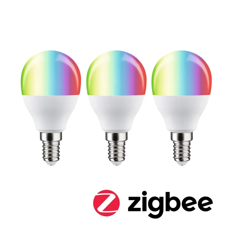 Paulmann Standard 230V LED Tropfen E14 Smart Home Zigbee 3.0 3x470lm 3x5W RGBW+ dimmbar Matt