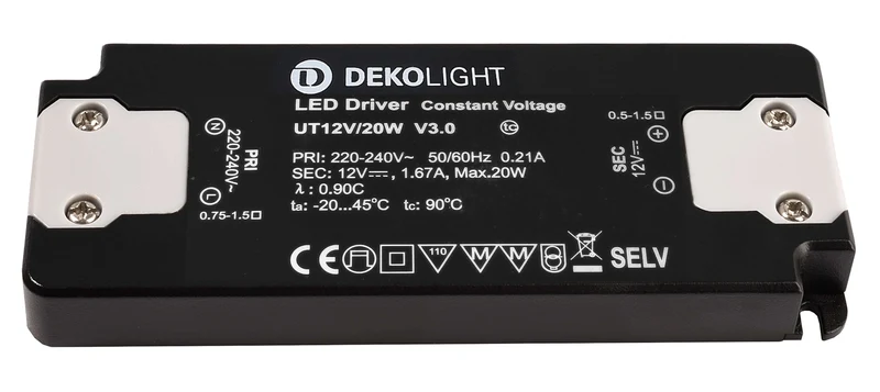 Deko-Light FLAT, CV, UT12V/20W Schwarz