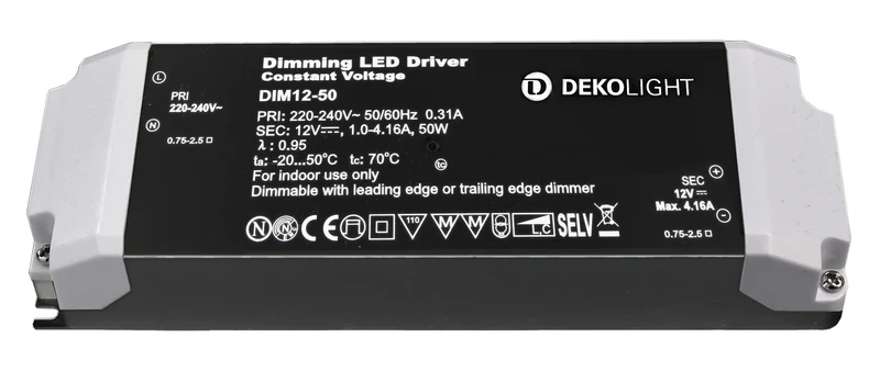 Deko-Light BASIC, DIM, CV 12V 12-50W Schwarz
