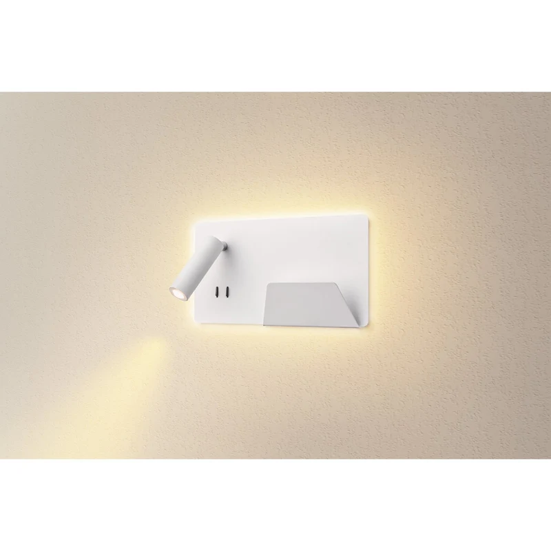SLV SOMNILA SPOT Indoor LED Wandaufbauleuchte 3000K weiß Version rechts inkl. USB Anschluss