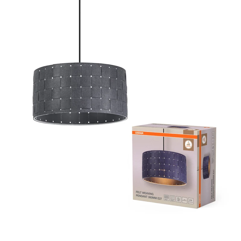 OSRAM DECOR Pendelleuchte Decor Felt Weaving grau, E27, 380 mm