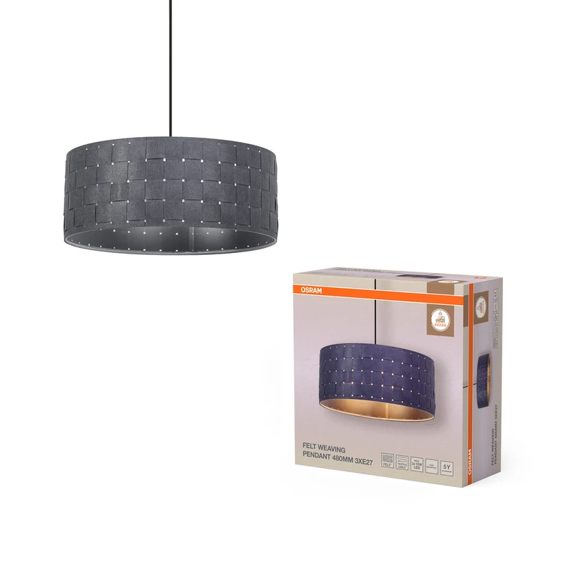 OSRAM DECOR Pendelleuchte Decor Felt Weaving dunkelgrau, 3xE27