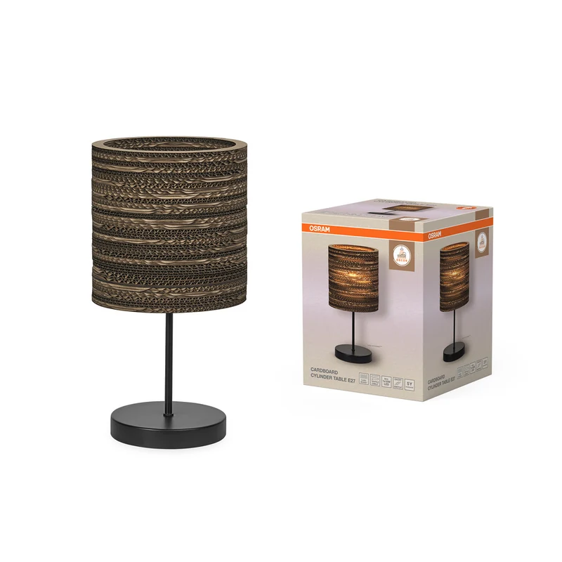 OSRAM DECOR Tischleuchte Decor Cardboard Cylinder braun, 200 mm E27