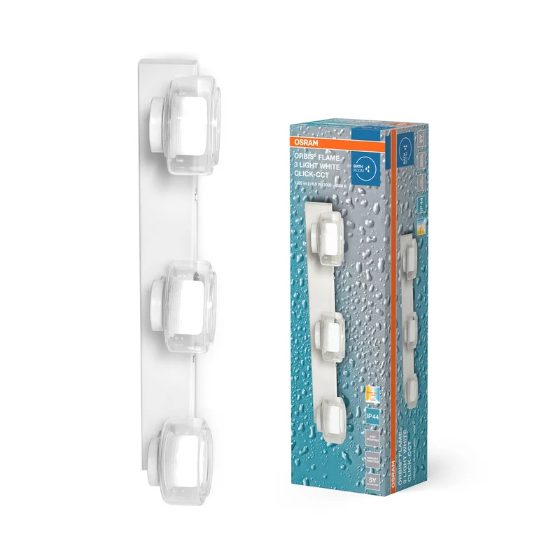 OSRAM ORBIS Flame Badezimmer Wandleuchte 16.5W Click CCT IP44 weiß
