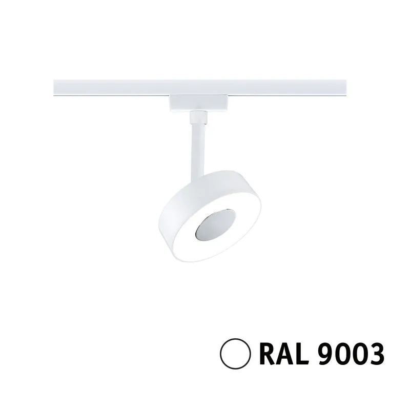 Paulmann URail LED Schienenspot Circle Einzelspot 220lm 5W 4000K dimmbar 230V Signalweiß