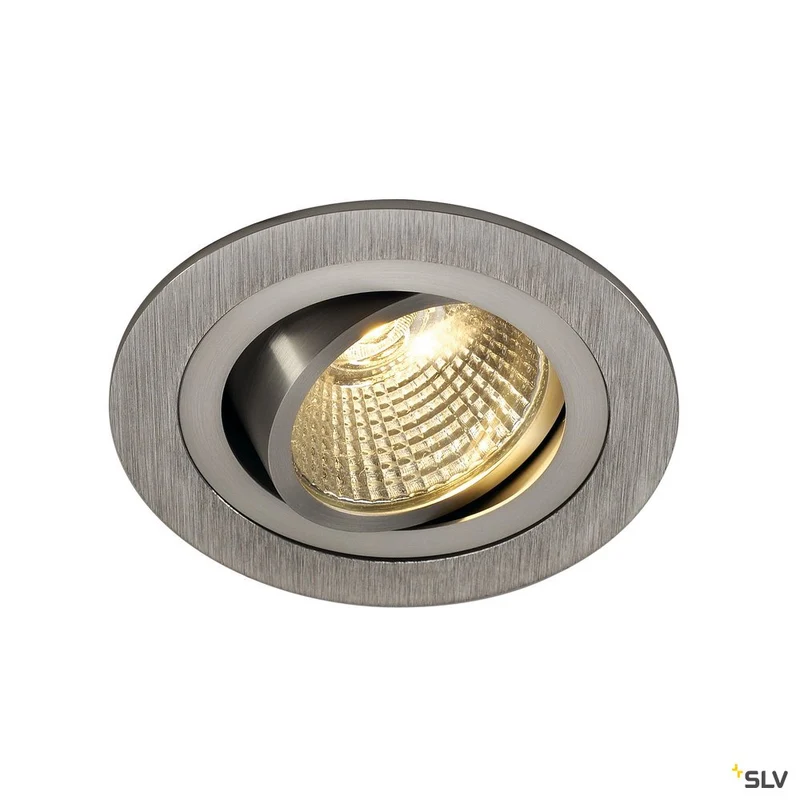 SLV NEW TRIA LED DL ROUND Set, Downlight, alu-brushed,6W,38°, 3000K, inkl. Treiber, Clipfed.