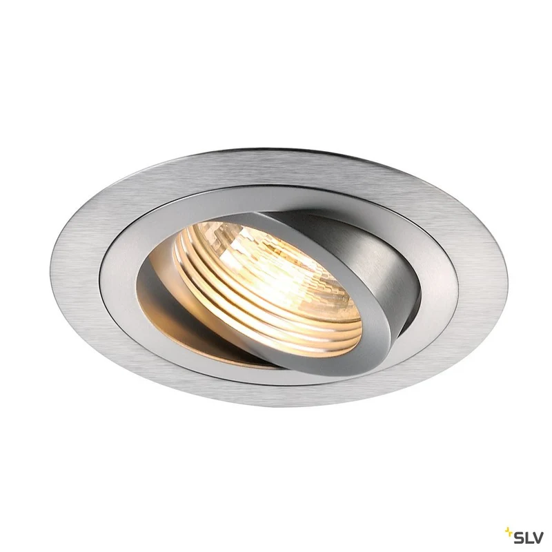 SLV NEW TRIA GU10 ROUND Downlight, alu brushed, max. 50W, inkl. Blattfedern