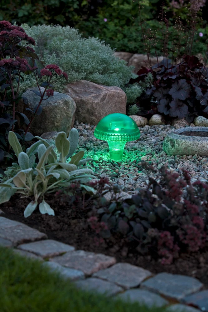 Konstsmide LED Solarleuchte Pilz grün, Kunststoff