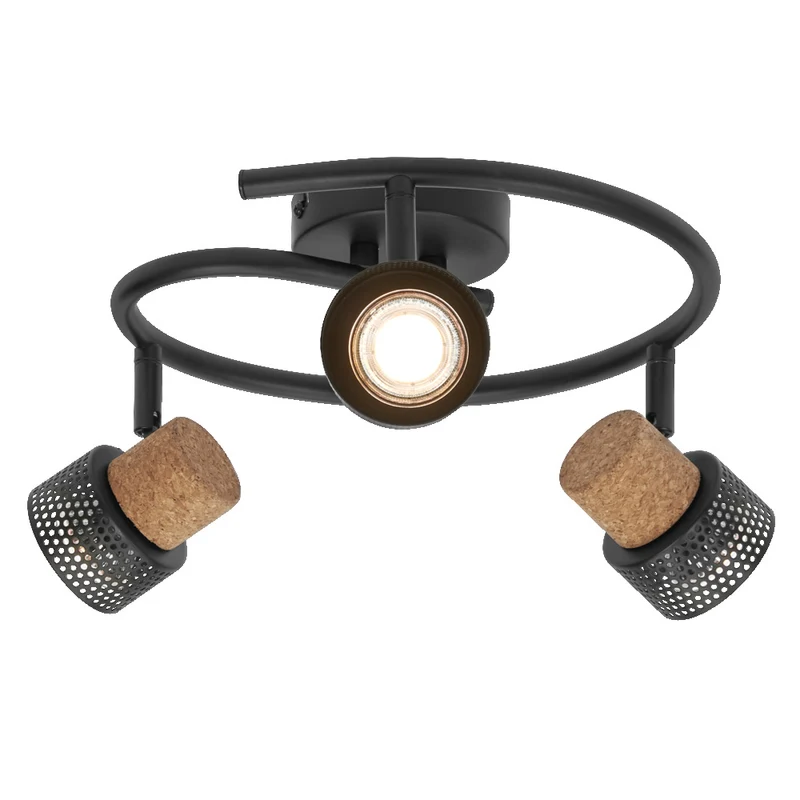 OSRAM DECOR SPOT CORK Spiral Deckenleuchte, 3 x 3,4W, 690lm, schwarz