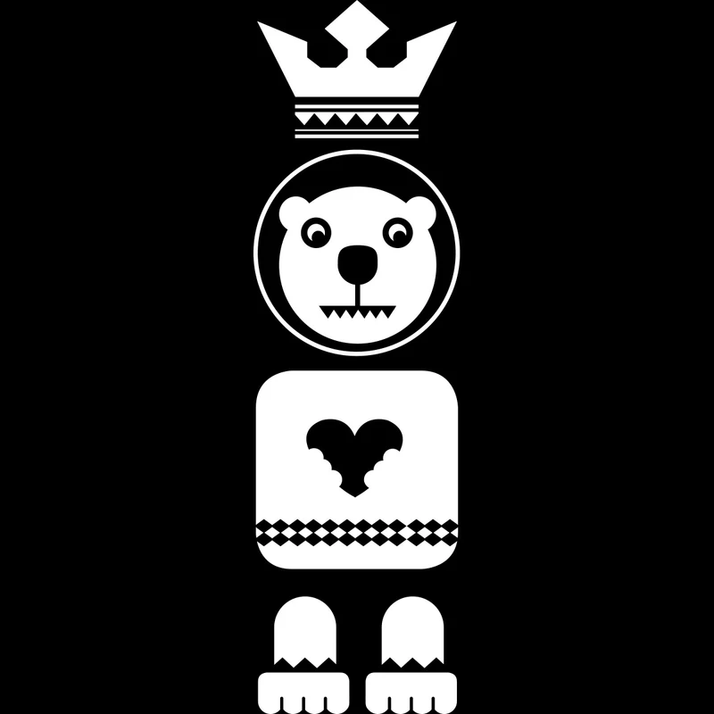 SLV Sticker Totem Bear, weiss,inkl. Rakel