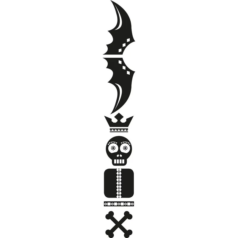 SLV Sticker Totem Skull, schwarz,inkl. Rakel