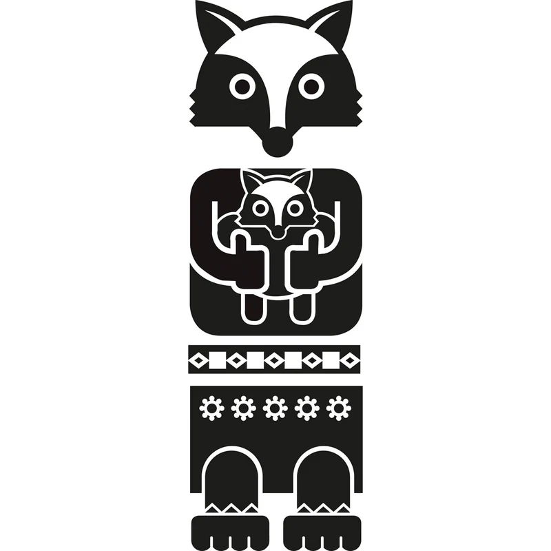 SLV Sticker Totem Fox, schwarz,inkl. Rakel