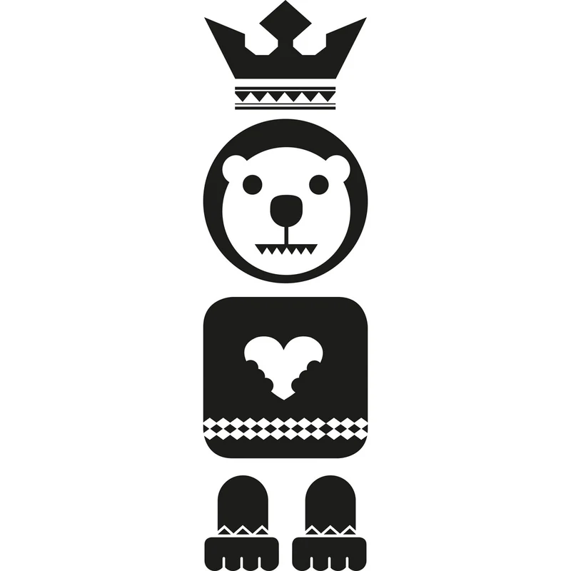 SLV Sticker Totem Bear, schwarz,inkl. Rakel
