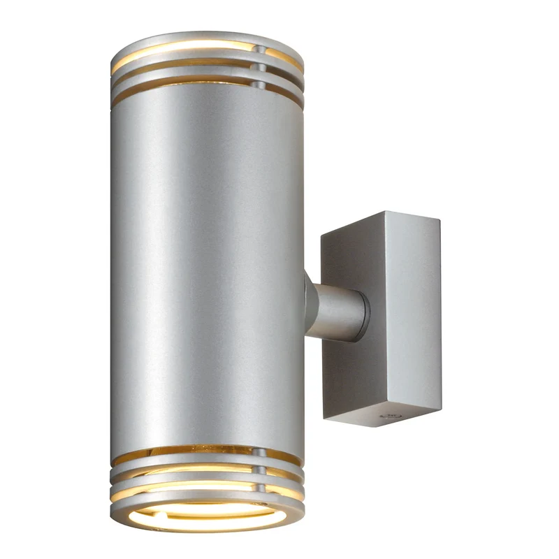 SLV BARRO UP/DOWN Wandleuchte,WL-1, rund, silbergrau, 2xGU10max. 50W