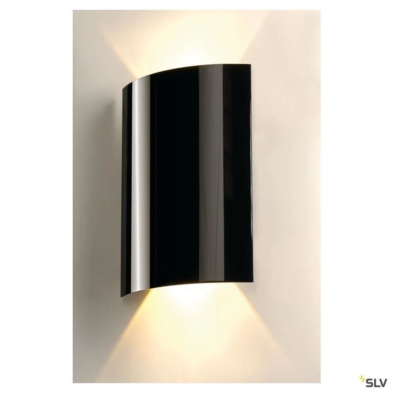 SLV LED SAIL 2 Wandleuchte,halbrund, schwarz, 2x3W LED,3000K