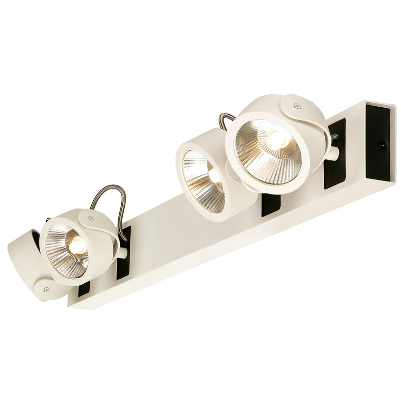 SLV KALU Wandleuchte, 4LED Spots,weiss/schwarz, 4x10W, 3000K,Leiste extra-lang