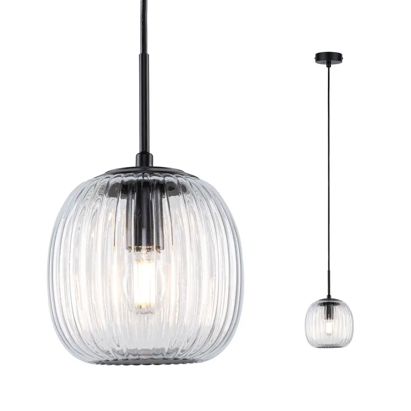 Paulmann LED Pendelleuchte Ruya E14 max. 20W Glas#Schwarz matt
