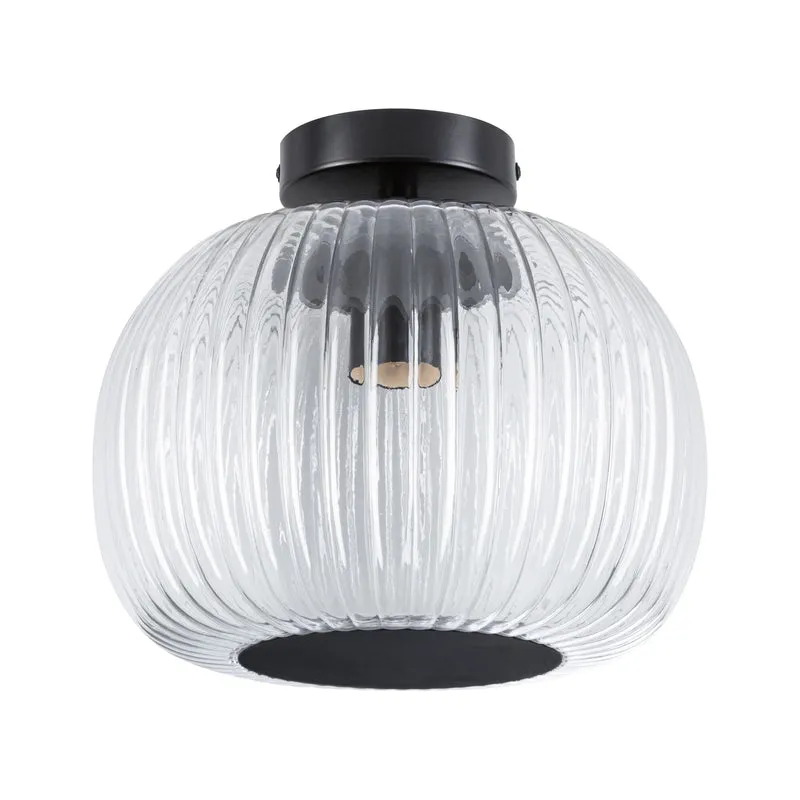 Paulmann LED Deckenleuchte Ruya IP44 E27 230V max. 60W dimmbar Glas#Schwarz matt