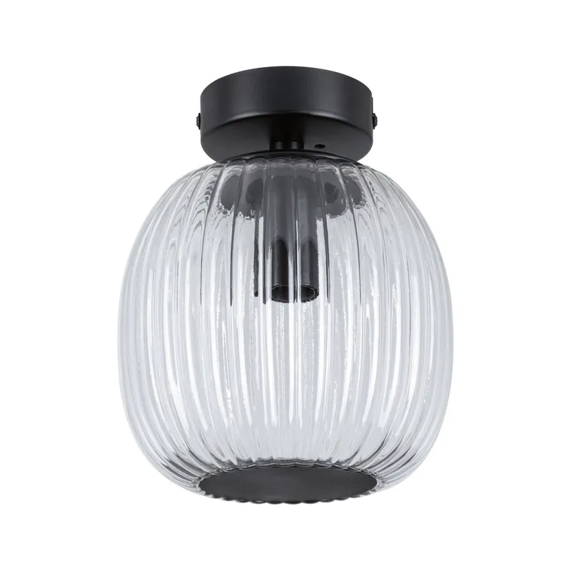 Paulmann LED Deckenleuchte Ruya IP44 E14 230V max. 20W dimmbar Glas#Schwarz matt