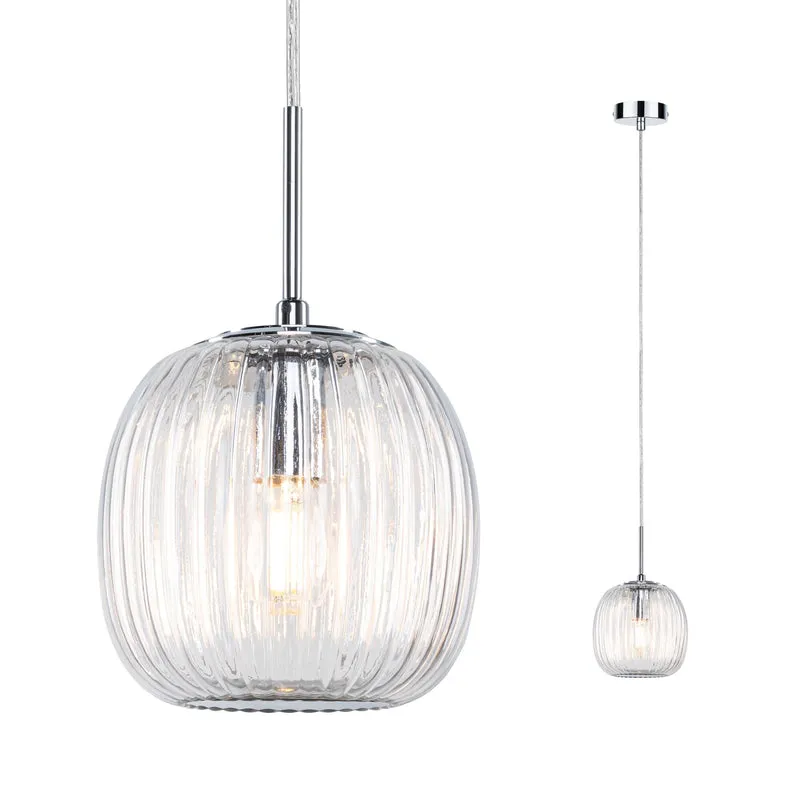 Paulmann LED Pendelleuchte Ruya E14 max. 20W Glas#Chrom