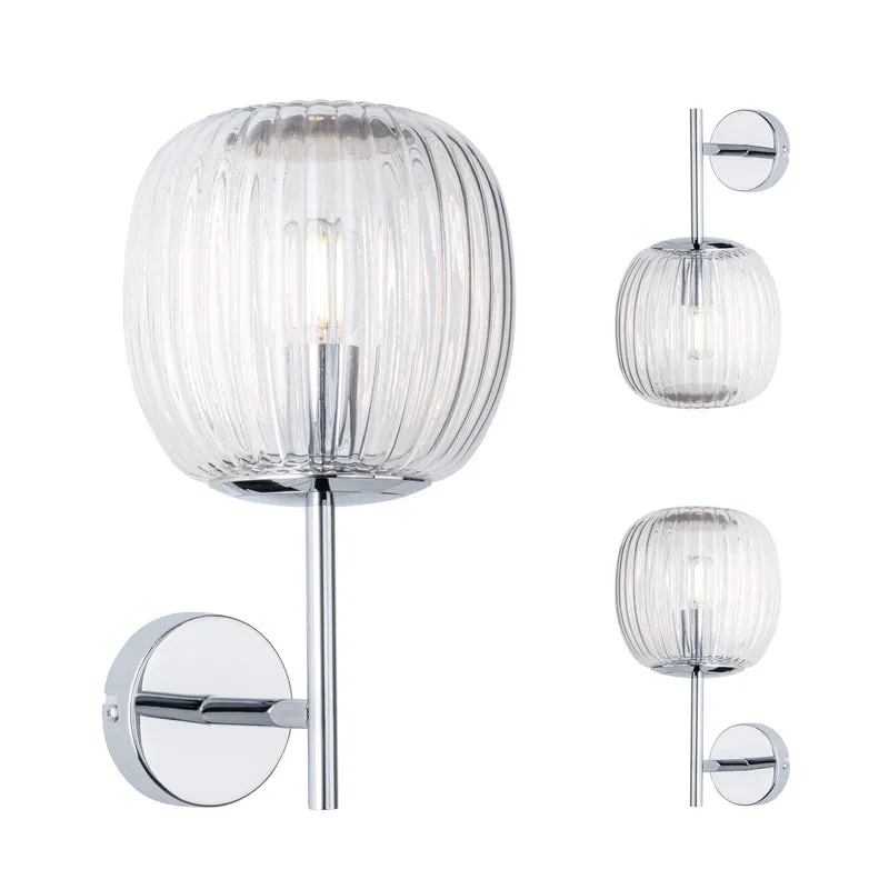Paulmann Selection Bathroom Wandleuchte Ruya IP44 E14 230V max. 20W dimmbar Glas#Chrom