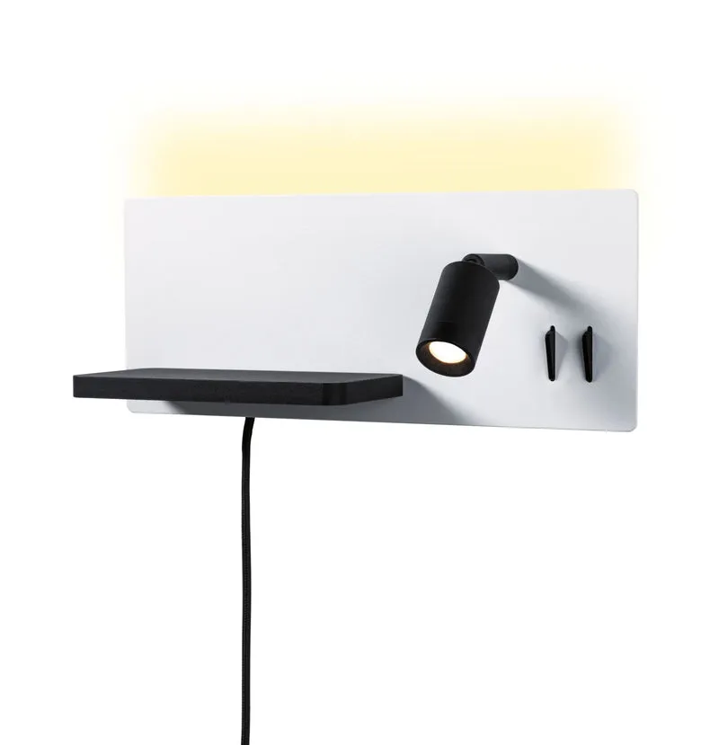Paulmann LED Wandleuchte Serra 2700K 650lm / 200lm 230V 5,5W / 2,6W dimmbar Weiß matt#Schwarz matt